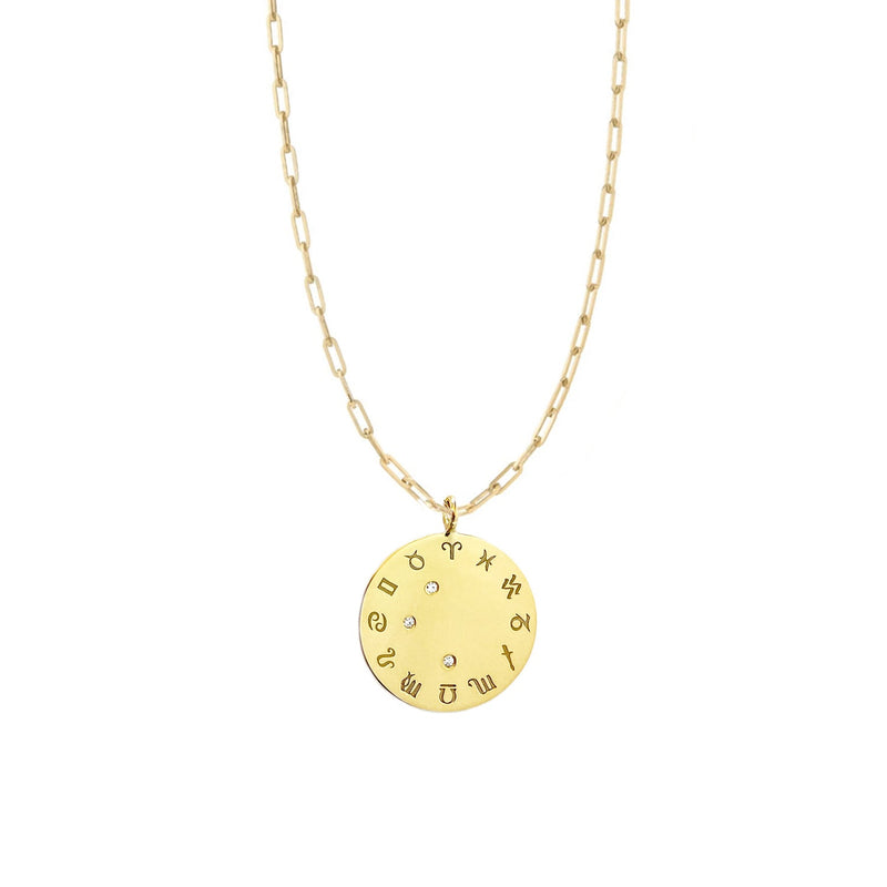 Zodiac Diamond Wheel Necklace