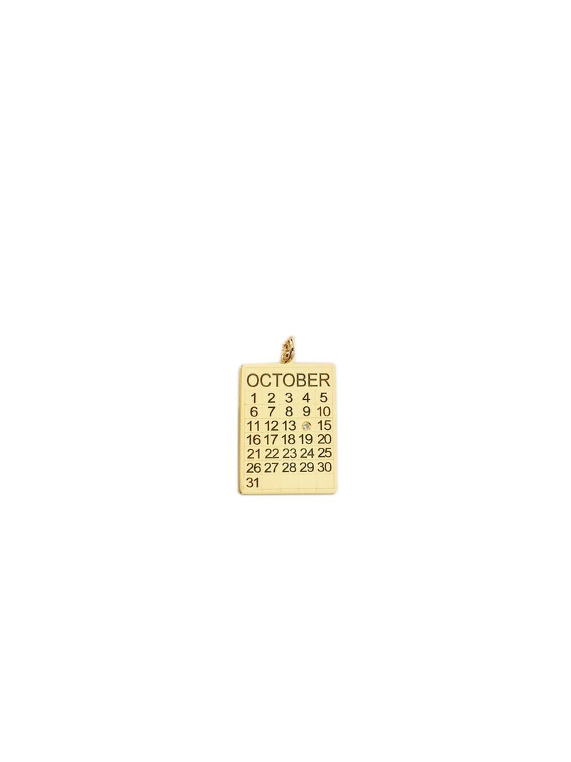 Calendar Diamond Charm Necklace